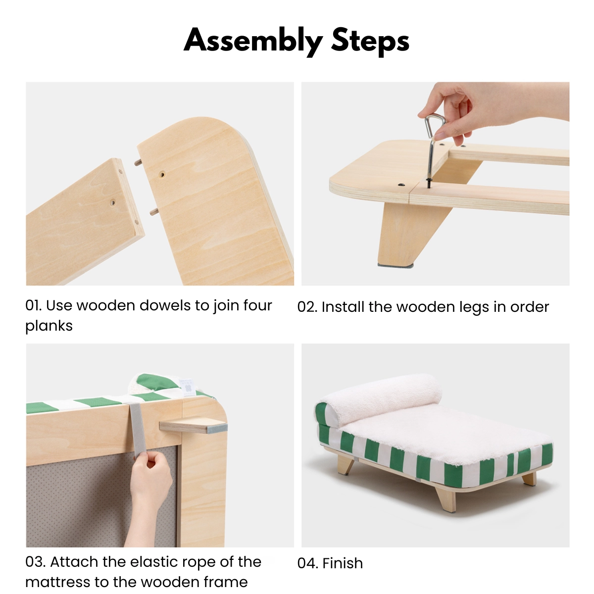 Elevated Cat Bed with Memory Foam Mattress - Assembly steps