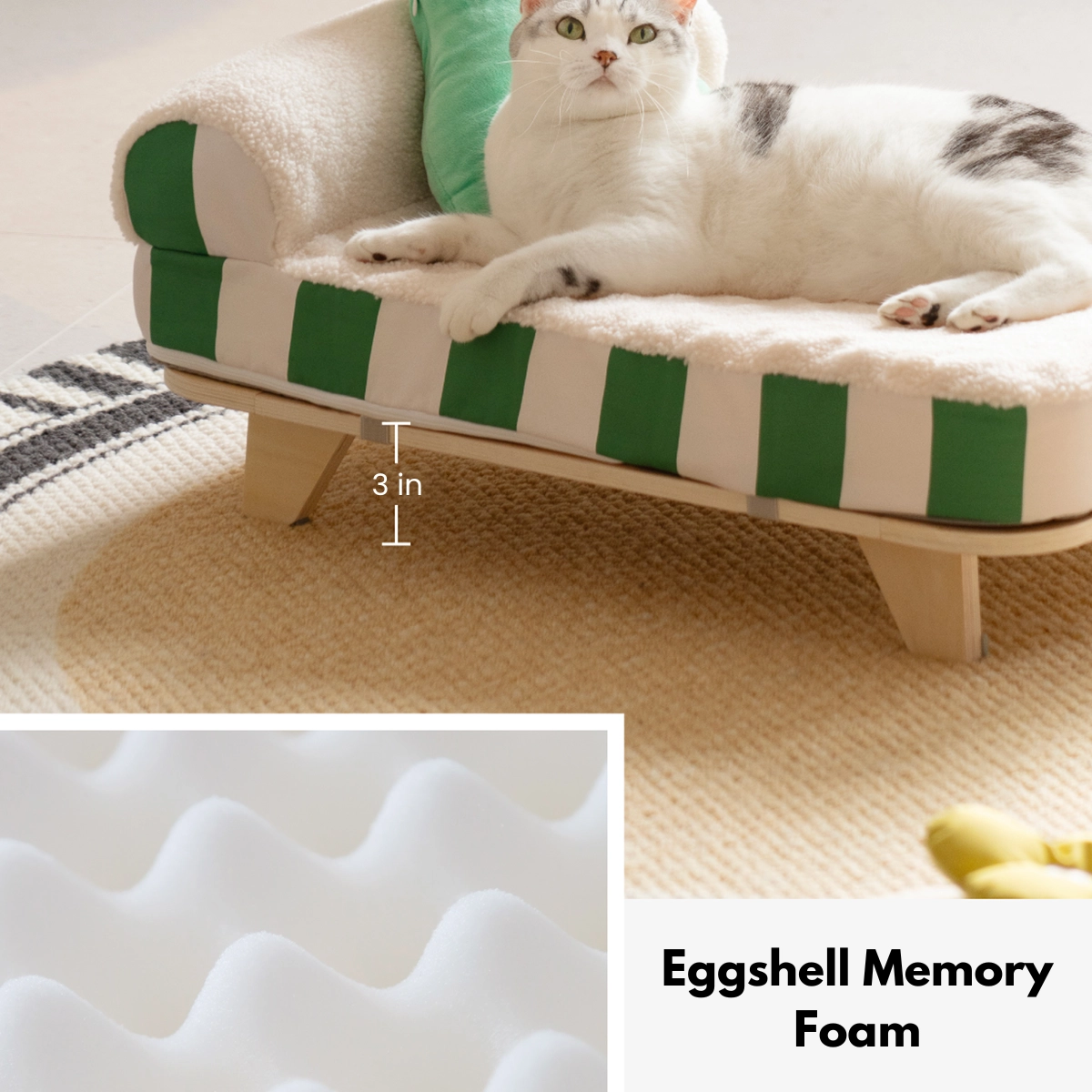 Elevated Cat Bed with Memory Foam Mattress - Mattress detail