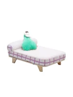 Elevated Cat Bed with Memory Foam Mattress - Purple with pillow