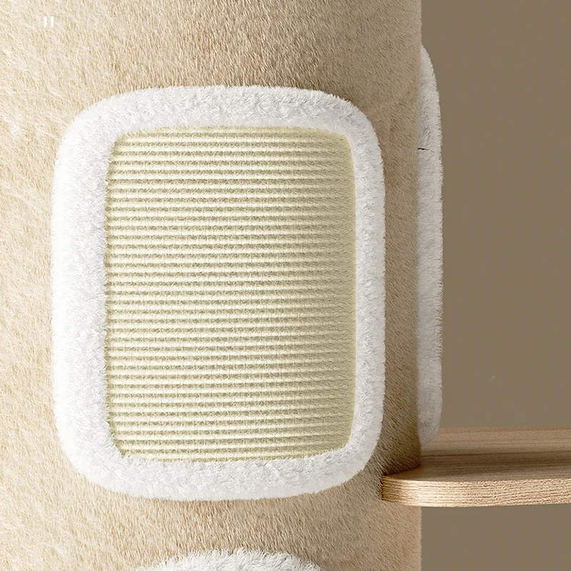 Solid Pine Wood Cat Tree with Scratching Barrel - Scratching Sisal Fabric