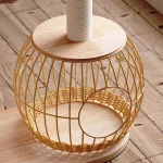 Rattan Large Cat Tree - Condo is supported by strong steel, not easy to deform