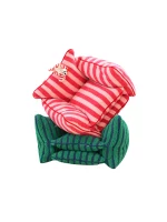 Striped Sherpa Fleece Cat Sofa Bed