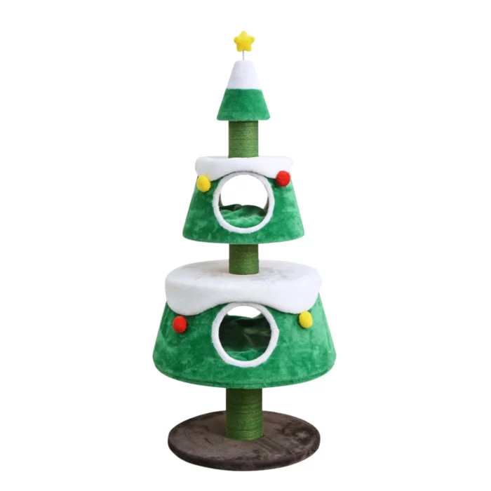 60in Carpeted Christmas Tree Cat Tree