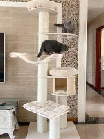 80in Wooden White Cat Tower