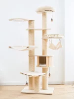 80in Wooden White Cat Tower