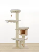 80in Wooden White Cat Tower