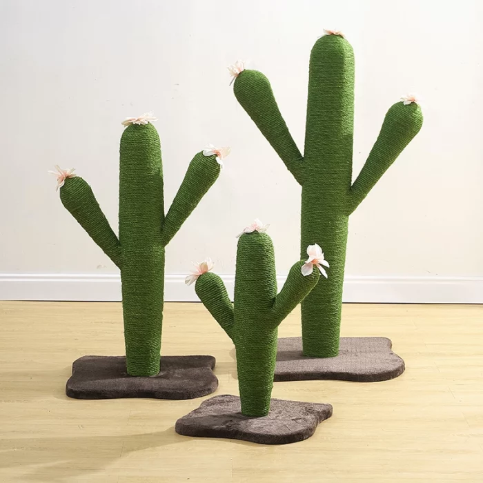 Cactus Cat Scratcher with Flowers