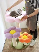 Colorful Flower Cat Tree with Scratching Post