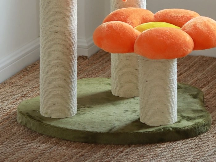 Colorful Flower Cat Tree with Scratching Post - Thick sisal scratching post