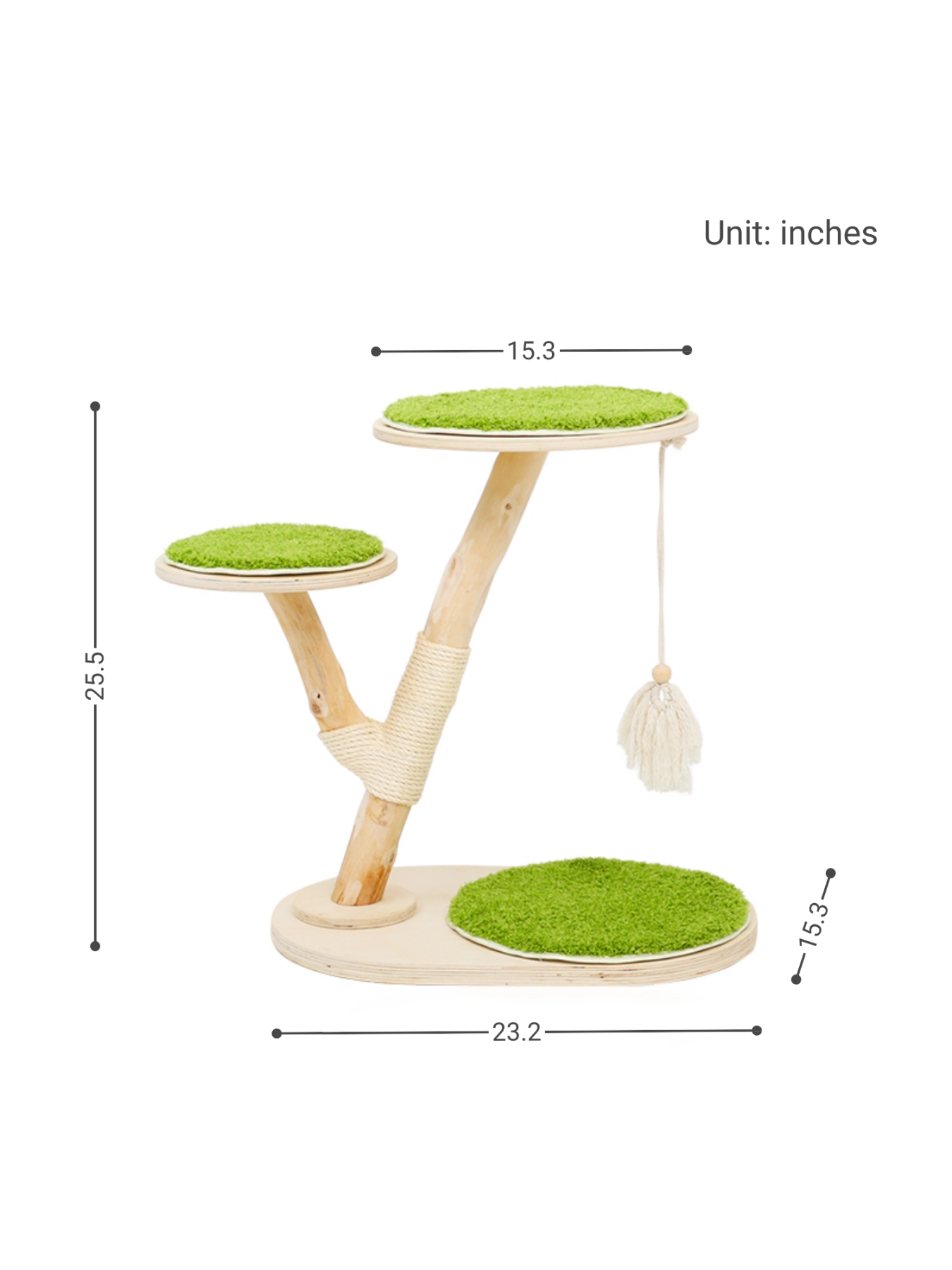 Green Grass Cat Tree for Small Apartment - Medium size