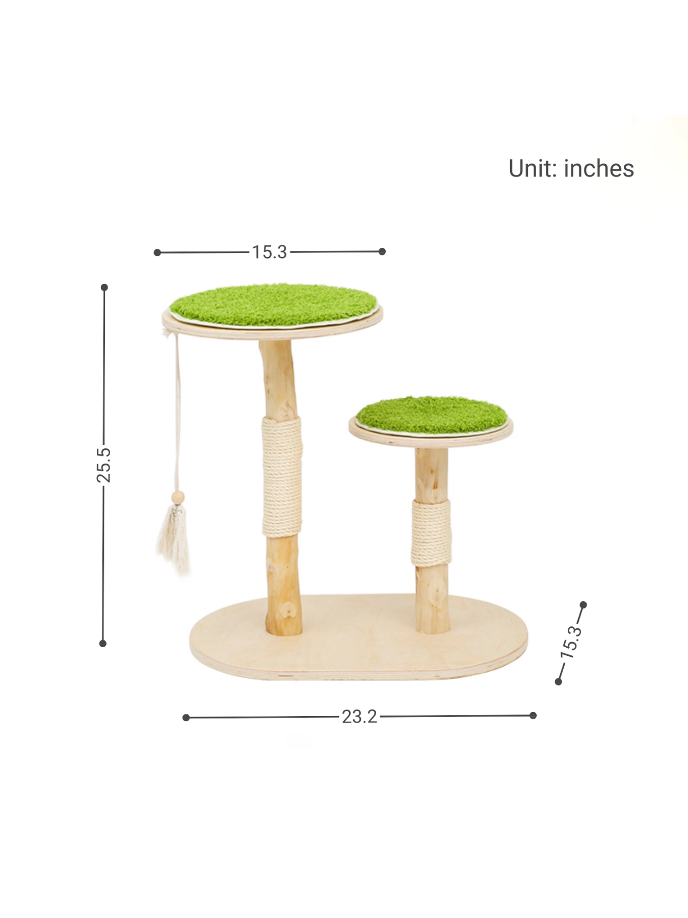 Green Grass Cat Tree for Small Apartment - Small size