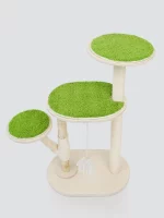 Green Grass-like Cat Tree for Small Apartment