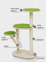 Green Grass-like Cat Tree for Small Apartment - Part introduction