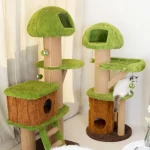 Green Mushroom Carpeted Cat Tree