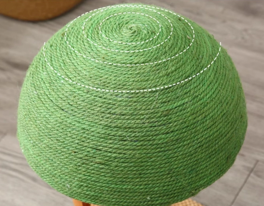 Green Mushroom Cat Scratcher - Natural Sisal Rope