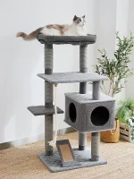 Grey Carpet Cat Condo for Large Cats