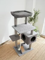 Grey Carpet Cat Condo for Large Cats