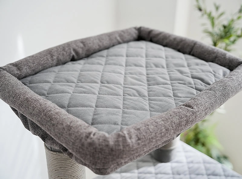 Grey Carpet Cat Condo for Large Cats - Breathable bed