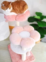 Large Cherry Blossom Pink Cat Carpet Tower