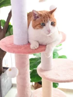 Large Cherry Blossom Pink Cat Carpet Tower