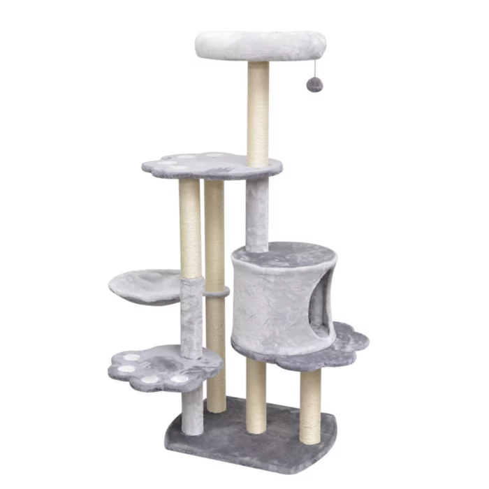 Large Grey Color Carpet Cat Tower