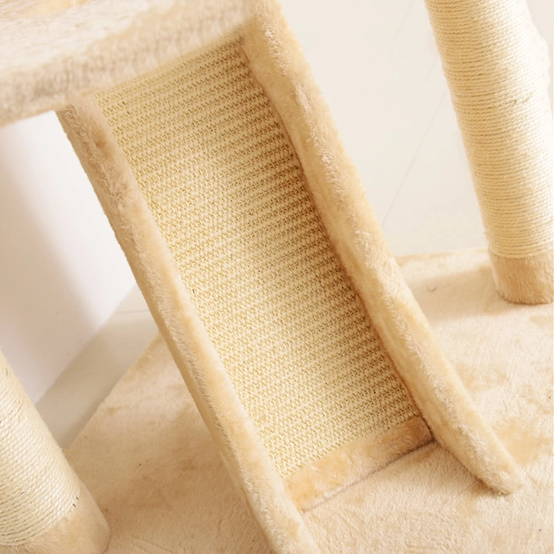 Light Brown 72in Large Carpet Cat Tree - Sisal fabric