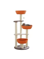 Orange Woven Cat Tree with Sisal Post