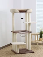 Simple Modern Cat Tower with Large Perch - Space capsule