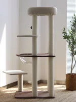 Simple Modern Cat Tower with Large Perch - Space capsule