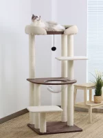 Simple Modern Cat Tower with Large Perch - Space capsule