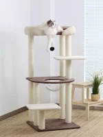 Simple Modern Cat Tower with Large Perch - Space capsule