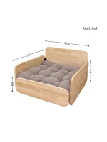 Size detail of Cloud Solid Wood Cat Bed