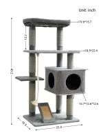 Grey Carpet Cat Condo for Large Cats