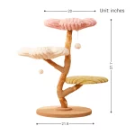 Size detail of Wood Branch Luxury Flower Cat Tree