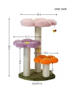 Size of Colorful Flower Cat Tree with Scratching Post