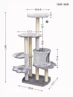 Size of Large Grey Color Carpet Cat Tower