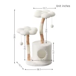 Size of White Flower Cat Tree with Plush Nest Condo