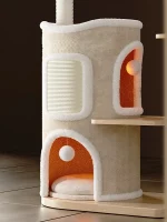 Solid Pine Wood Cat Tree - with a scratching Barrel