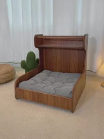 Solid Wood Cat Bed with Storage Rack