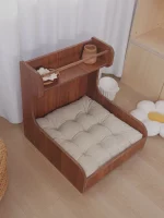 Solid Wood Cat Bed with Storage Rack