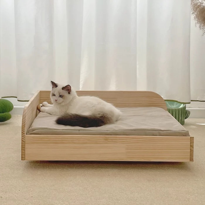 Solid Wood Platform Cat Bed