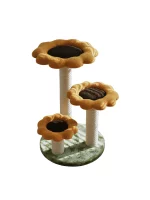 Sunflower Cat Tower with 3 Flowers