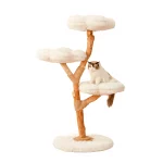 White Cloud Flower Shape Deluxe Cat Tree