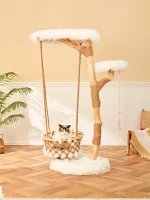 Branch Cat Tree with Boho Hammock