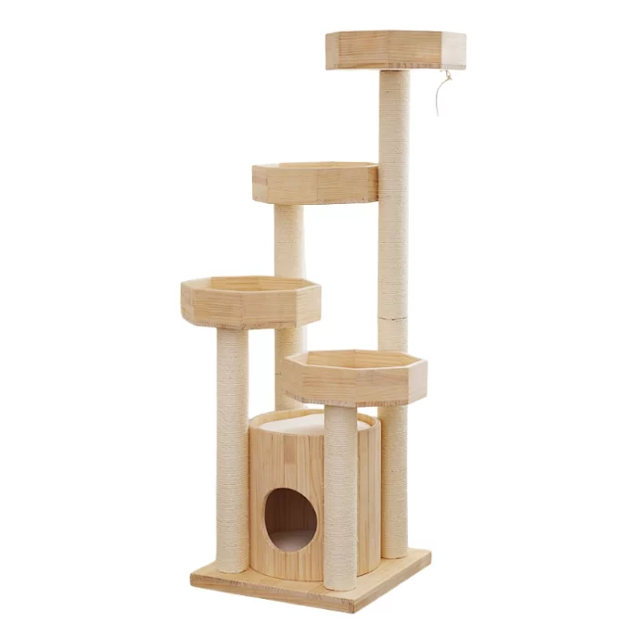 Cat Tree with A Solid Wood Condo