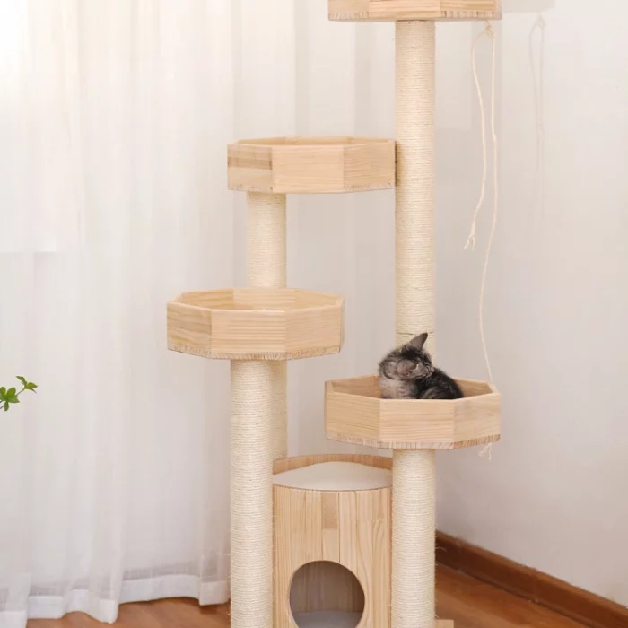 Cat Tree with A Solid Wood Condo