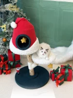 Christmas Cat Tree with Santa Hat Cat Condo