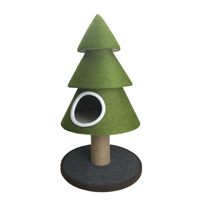 Christmas Tree Cat Condo with Scratching Surface