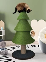 Christmas Tree Cat Condo with Scratching Surface