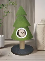 Christmas Tree Cat Condo with Scratching Surface